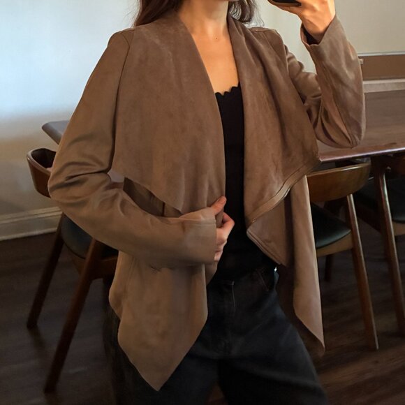 Vigoss Faux Suede Jacket with Drape Collar - Size Small - Picture 4 of 12